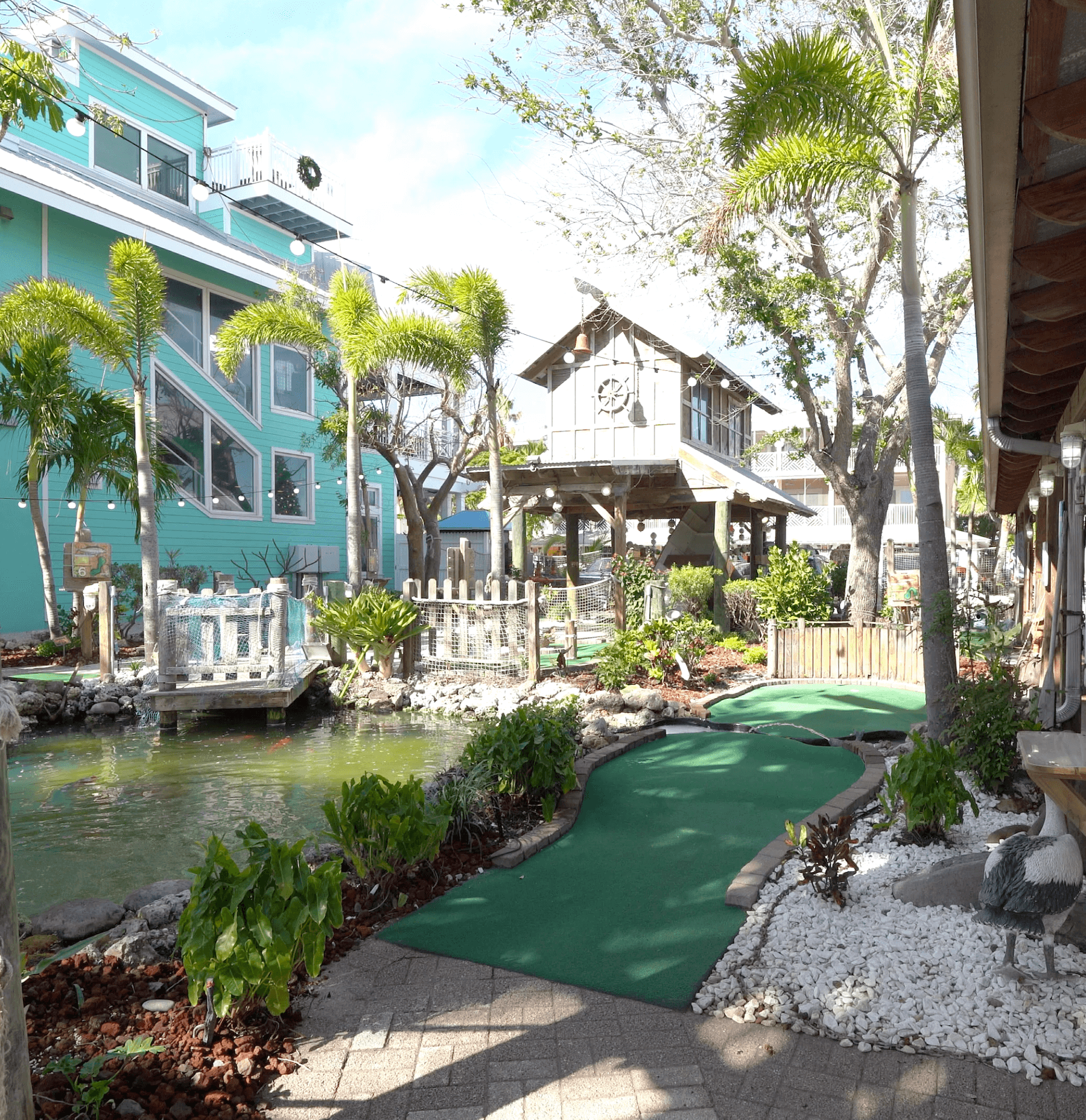 mini golf course at The Fish Hole 